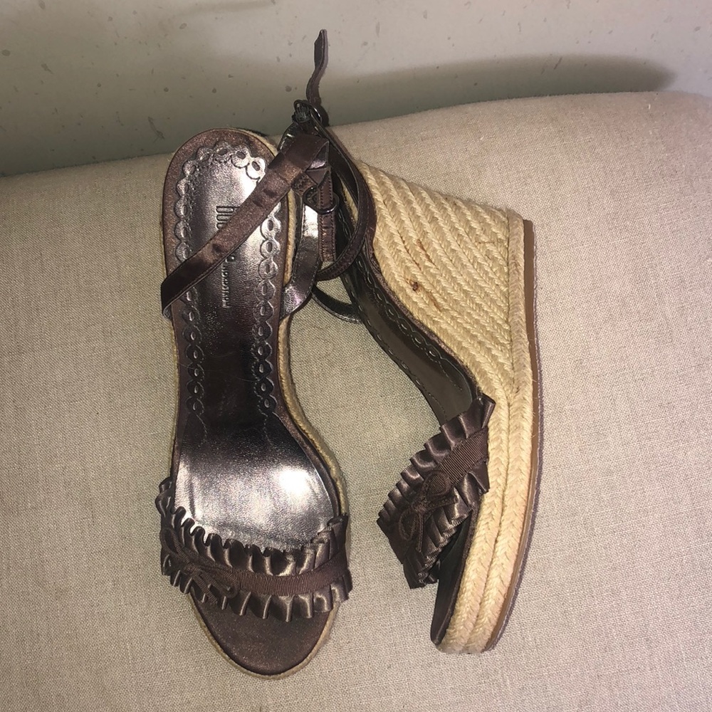 Brown wedge shoes